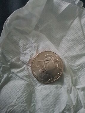 Just USA Silver-Tone Coin Pendant Necklace